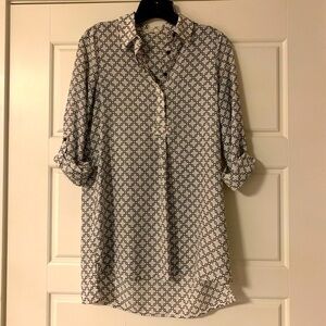 Pleione Collared Tunic Top